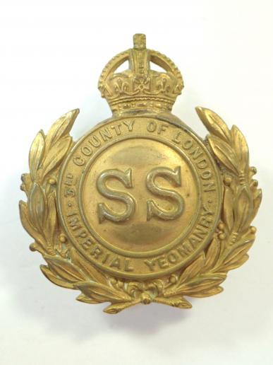 3rd County of London Imperial Yeomanry Scarce Edwardian Cap Badge.