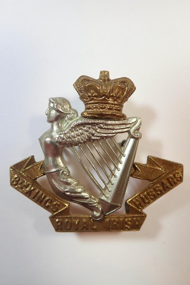 8th King's (Royal Irish) Hussars Victorian Bi-Metal Cap Badge.
