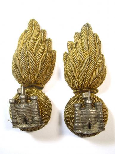 Royal Inniskilling Fusiliers Pair of Officers Large Bullion Badges.