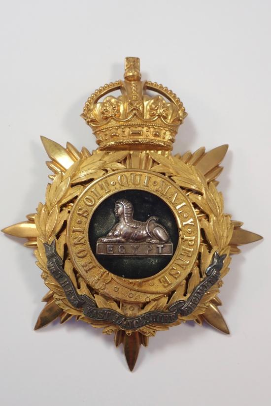 East Lancashire Regiment Officers (1902-14) Helmet Plate.