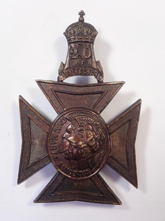 20th Middlesex (Artists) Rifle Volunteers (1880-1908) Scarce Helmet Plate.