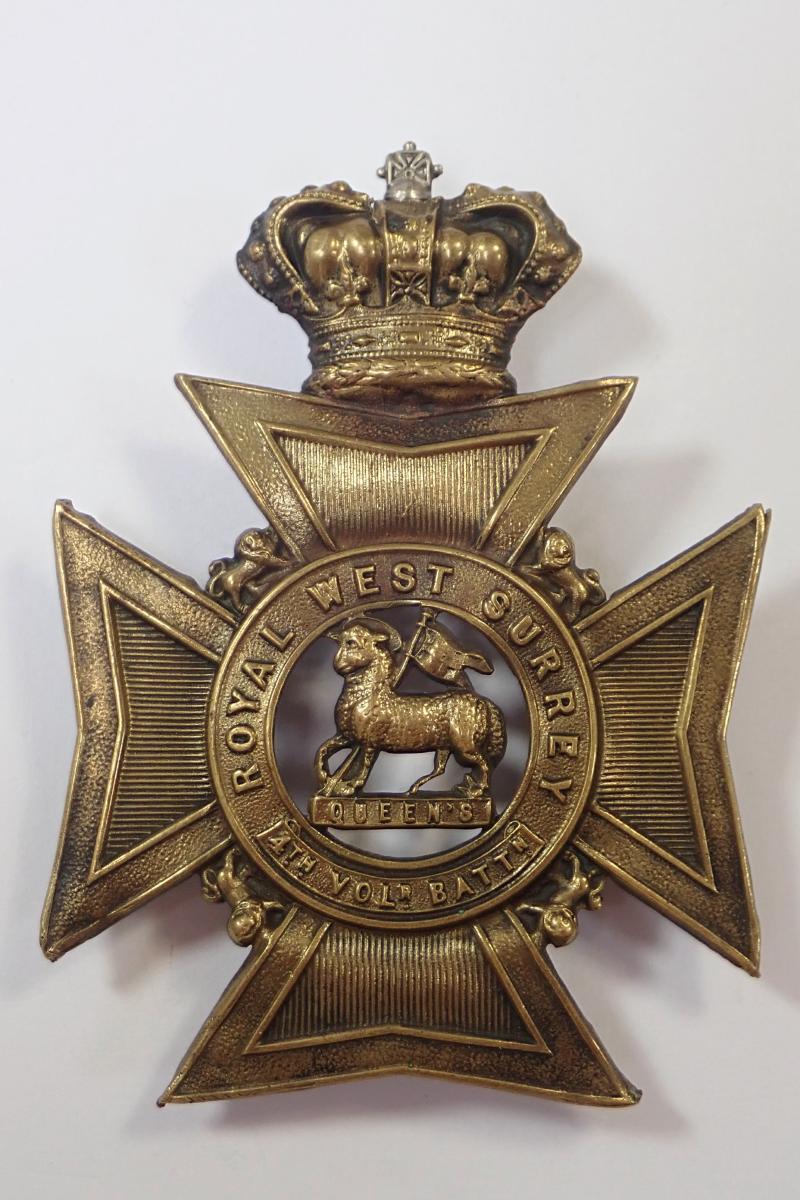4th Volunteer Battalion Royal West Surrey Helmet Plate.