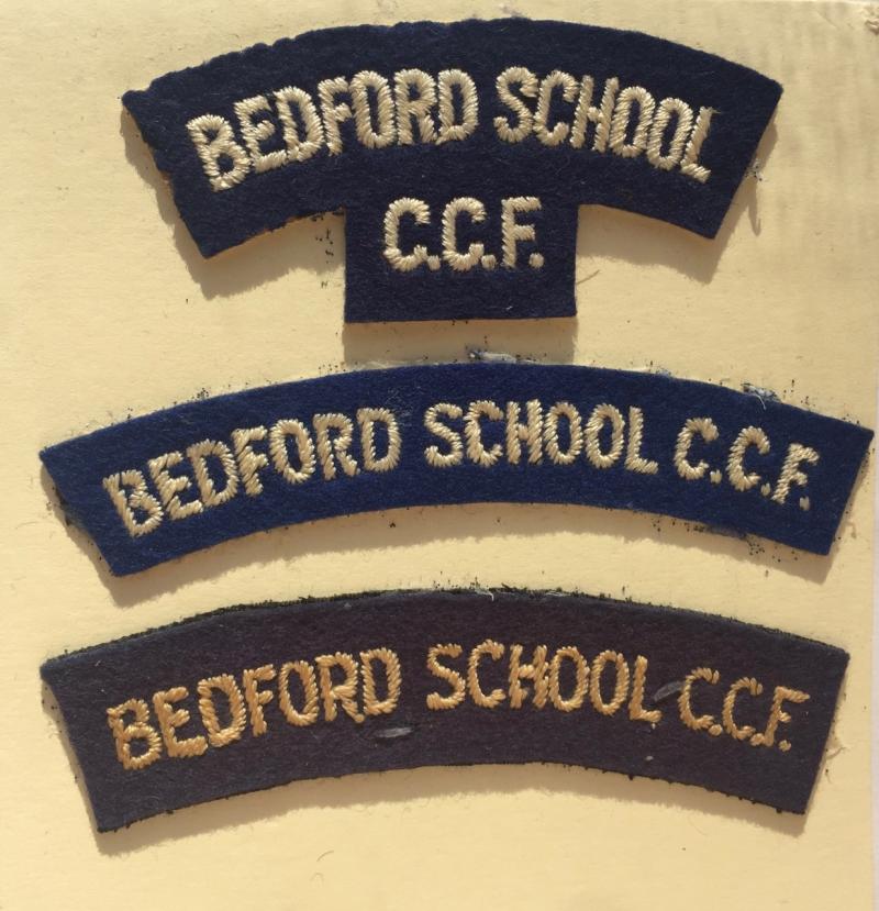 Bedford Grammar School CCF CLOTH SHOULDER TItles 3 VARIATIONS - TLE