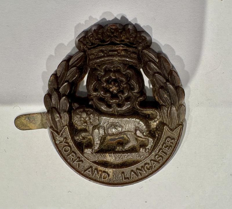 Plastic Economy Cap Badge. York & Lancaster