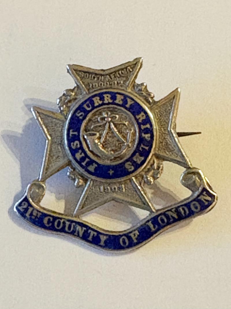 First Surrey Rifles 21st County of London Sweetheart Brooch