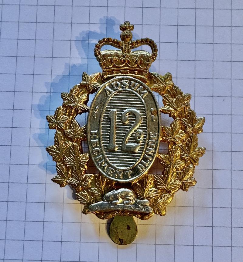 12th Adsum Blinde Regiment Canadian Cap Badge