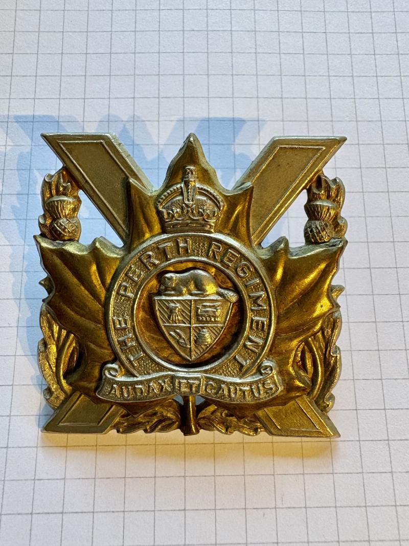 Canadian Cap Badge. The Perth Regiment K.C. Scully