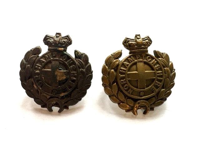 Pair of Victorian Northamptonshire Collar Badges