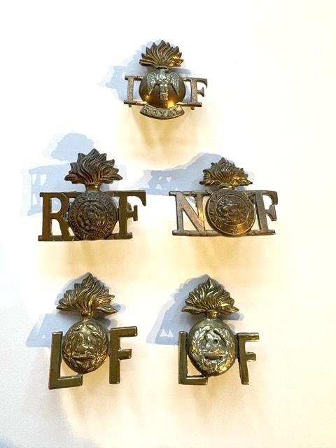 5 Single Fusiliers Shoulder Titles.