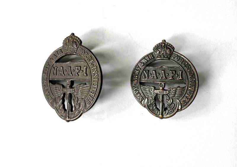 A Pair of Collar Badges: NAAFI K.C.