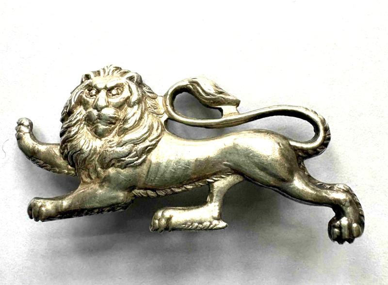 Scarce: The King's Own Officer’s Collar Badge. Silver with Silver lugs.