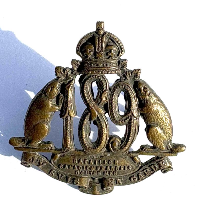 Canadian Collar Badge. CEF. 189 Bataillon. Rare