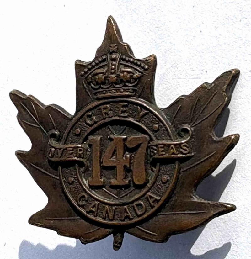 Canadian Collar Badge. CEF. 147th