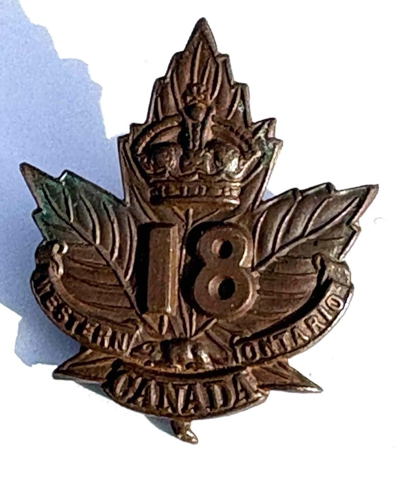 Canadian  Badge. CEF. 18th Western Ontario