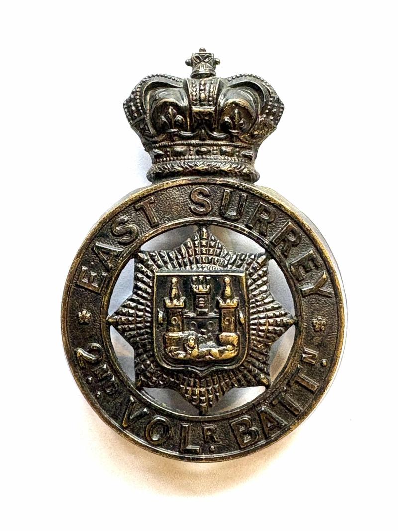 East Surrey Reg't 2nd Vol B'n Victorian Glengarry Badge, Bronze