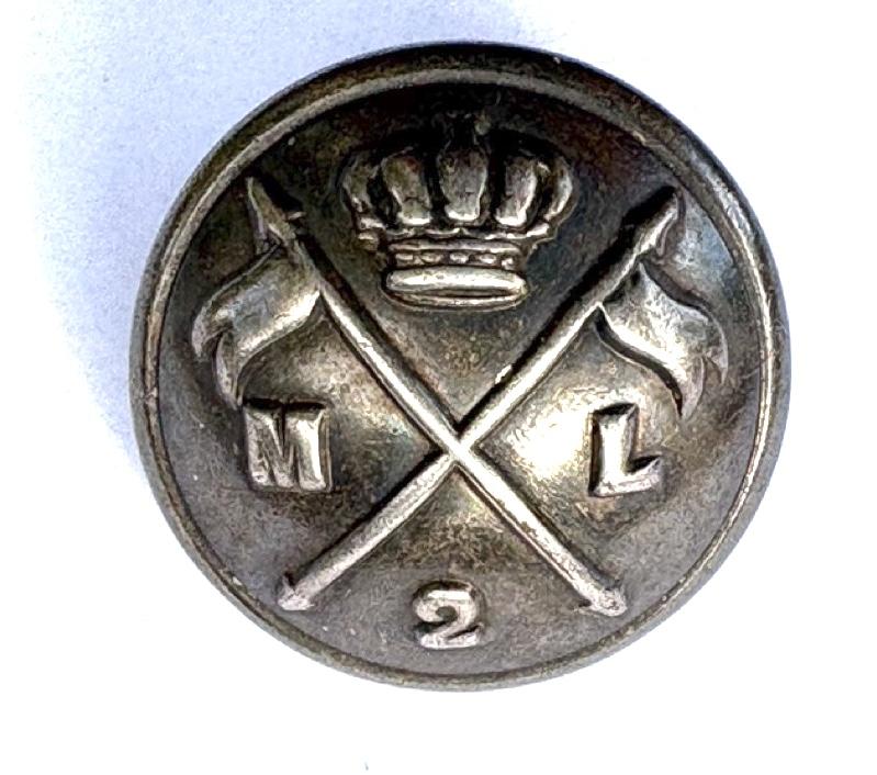 2nd Madras Lancers silver-plated uniform button (18mms)