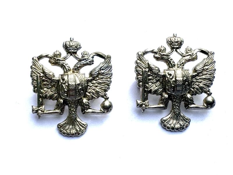 1st King's Dragoon Guards pair of Collar Badges